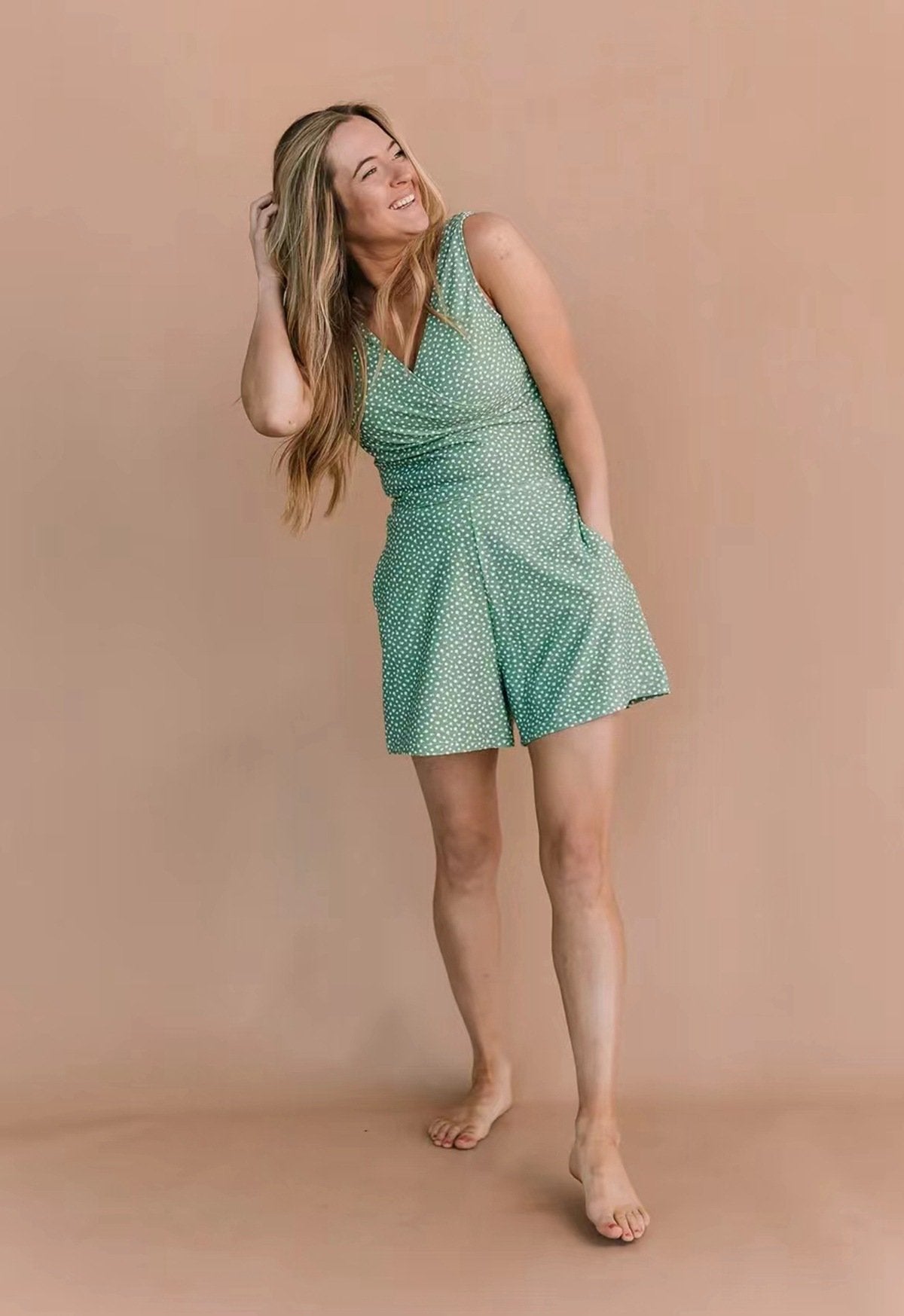 Agnieszka swimsuit in Green Wildflowers